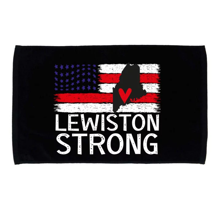 Lewiston Strong Lewiston Map American Flag Microfiber Hand Towel