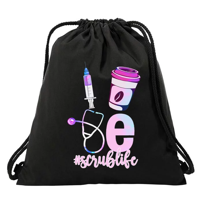 Love Scrub Life Stethoscope Nursing Nurses Day Drawstring Bag