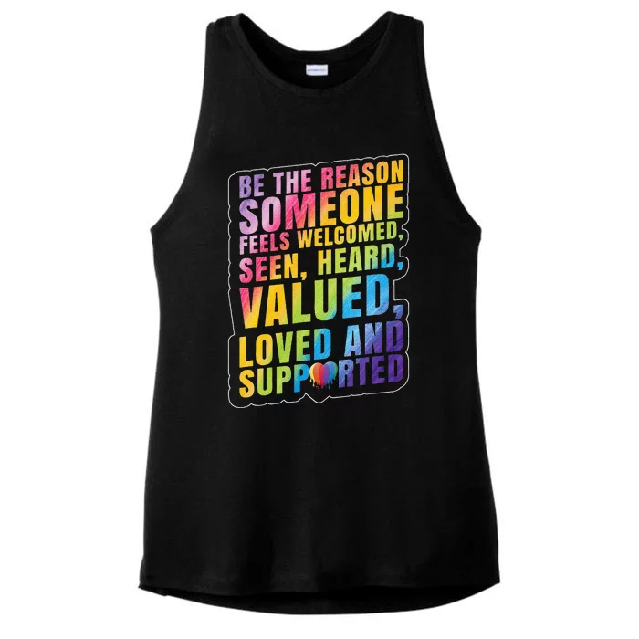 LGBTQ Support LGBT Pride Month Ladies Tri-Blend Wicking Tank