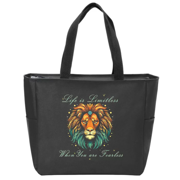 Leo Season Lion Motivational Inspirational Zip Tote Bag