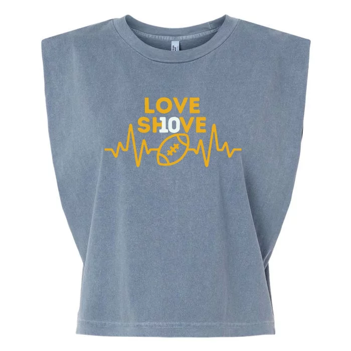 Love Shove Love Sh10ve Green Bay Green Bay Gift Football Garment-Dyed Women's Muscle Tee