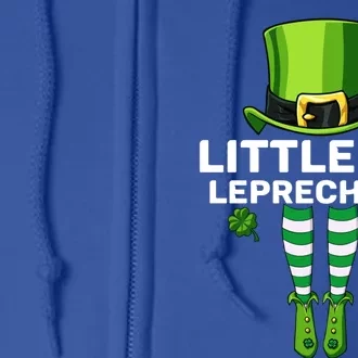 Little Sis Leprechaun Costume Gift Matching Family Gift Full Zip Hoodie