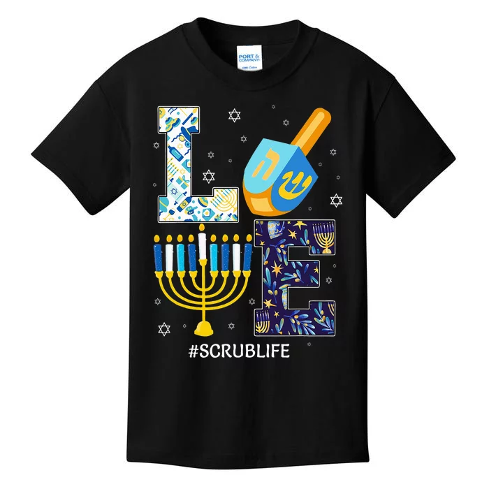 Love Scrub Life Chanukah Jewish Hanukkah Pajama Kids T-Shirt