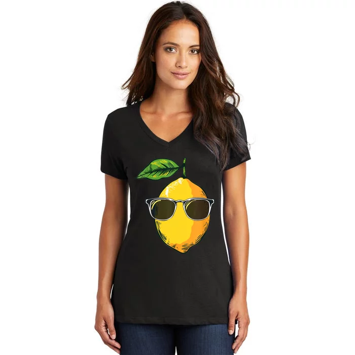 Lemon Sunglasses Women's V-Neck T-Shirt