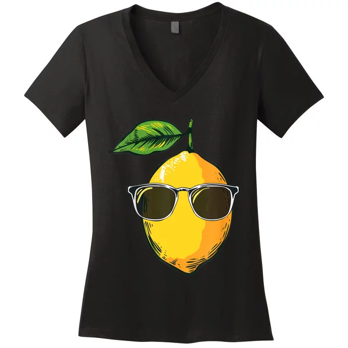 Lemon Sunglasses Women's V-Neck T-Shirt