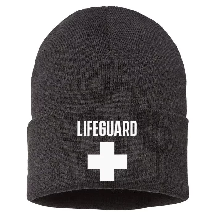 Lifeguard Sayings Life Guard Job Sustainable Knit Beanie