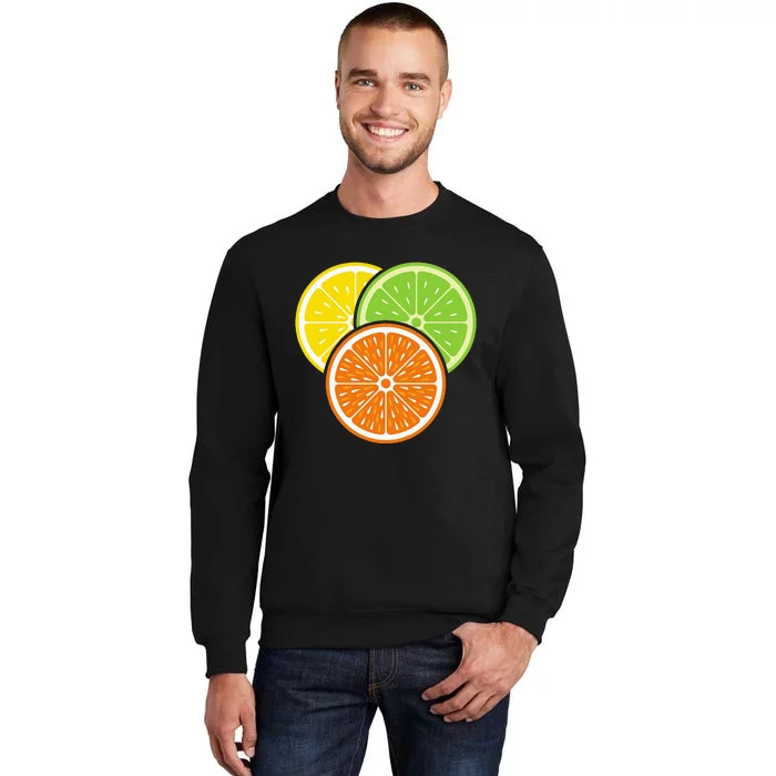 Lemon Slice Lime Orange Citrus Vegan Summer Fruit Tall Sweatshirt