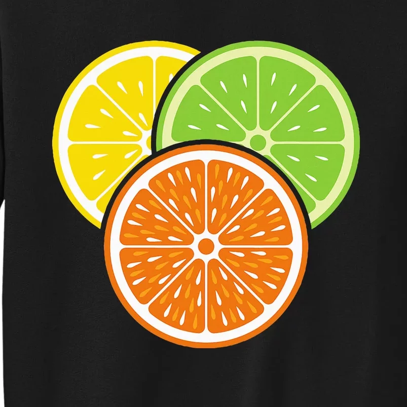 Lemon Slice Lime Orange Citrus Vegan Summer Fruit Tall Sweatshirt