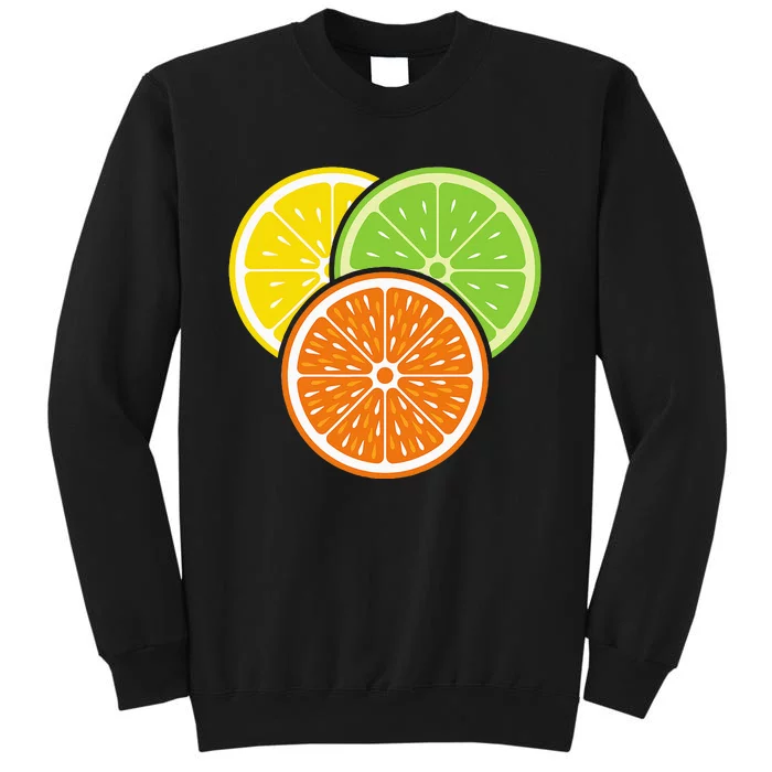 Lemon Slice Lime Orange Citrus Vegan Summer Fruit Tall Sweatshirt