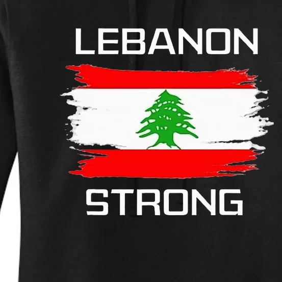 Lebanon Strong Lebanese Flag Souvenir Beirut Cedar Tree Women's Pullover Hoodie