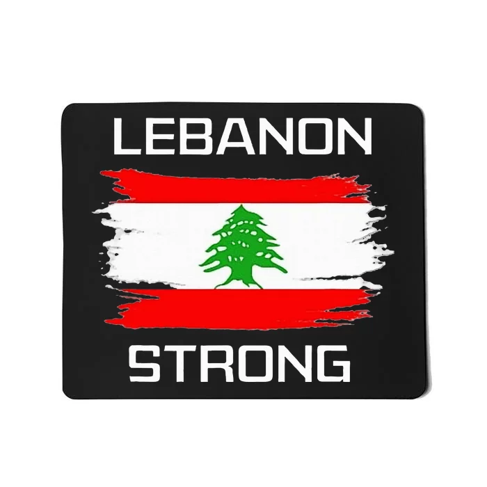 Lebanon Strong Lebanese Flag Souvenir Beirut Cedar Tree Mousepad