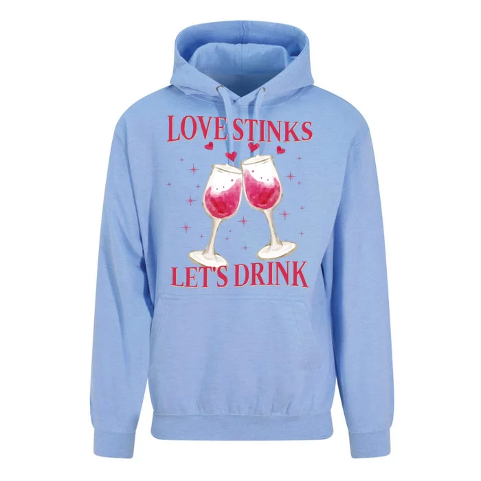 Love Stinks Lets Drink Anti Valentine Unisex Surf Hoodie