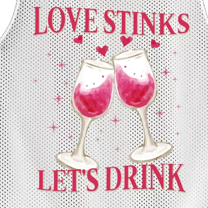 Love Stinks Lets Drink Anti Valentine Mesh Reversible Basketball Jersey Tank