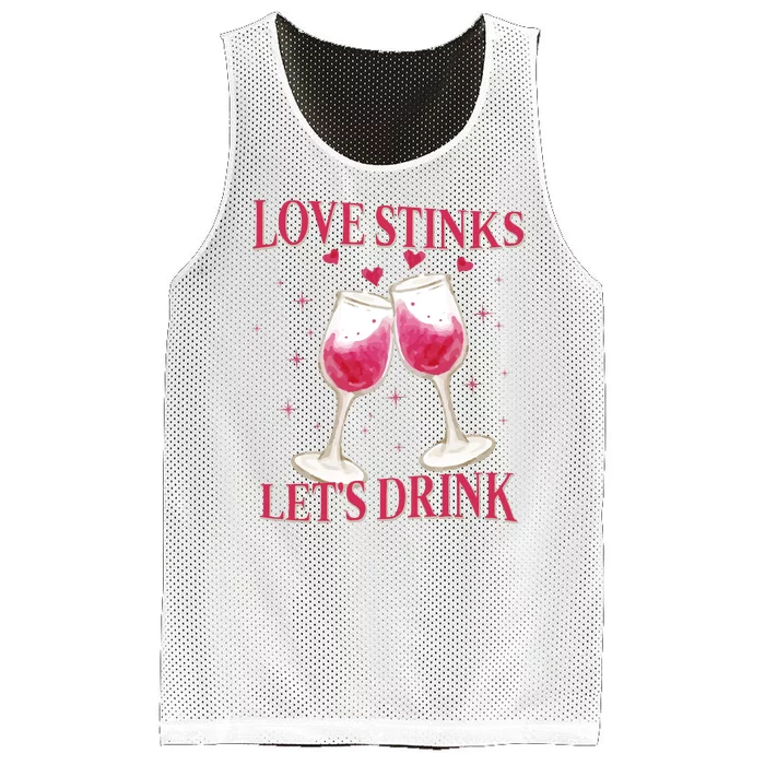 Love Stinks Lets Drink Anti Valentine Mesh Reversible Basketball Jersey Tank