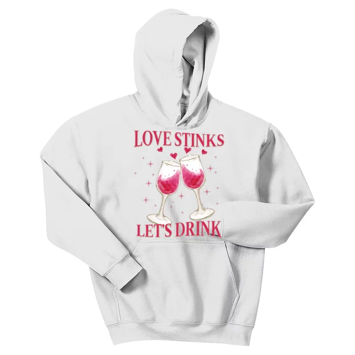 Love Stinks Lets Drink Anti Valentine Kids Hoodie