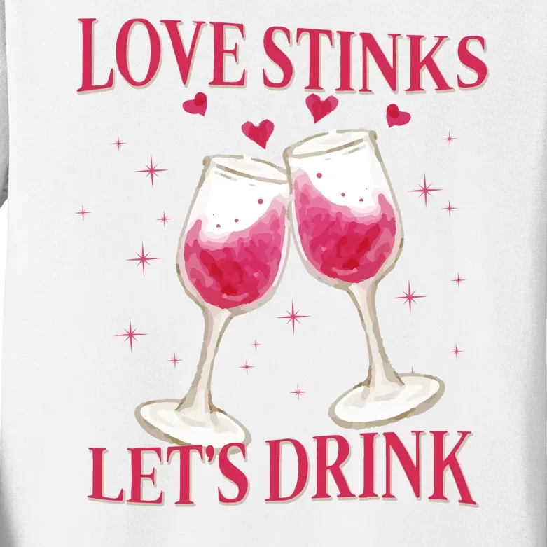 Love Stinks Lets Drink Anti Valentine Kids Long Sleeve Shirt