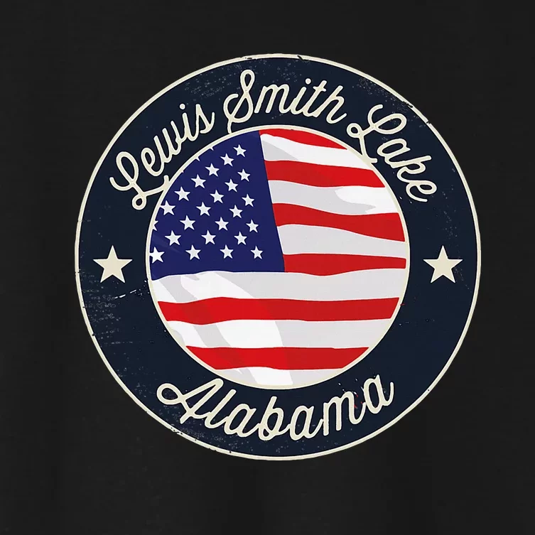 Lewis Smith Lake Patriotic Alabama Souvenir Women's Crop Top Tee