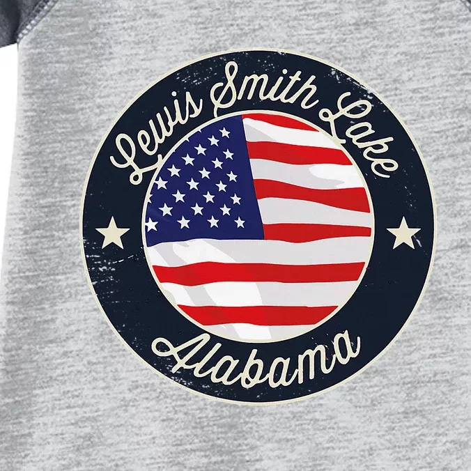 Lewis Smith Lake Patriotic Alabama Souvenir Infant Baby Jersey Bodysuit