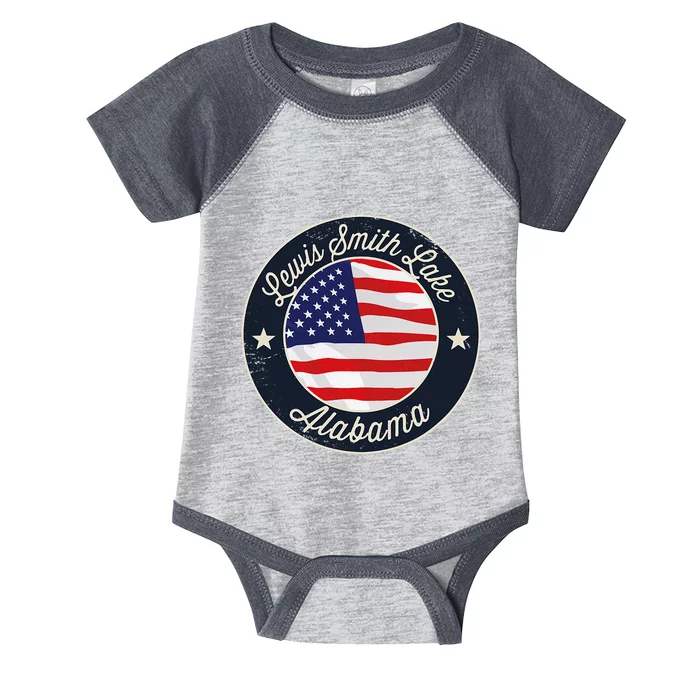 Lewis Smith Lake Patriotic Alabama Souvenir Infant Baby Jersey Bodysuit