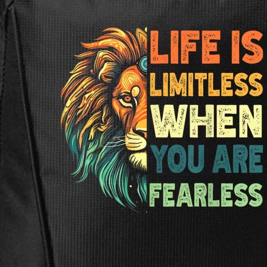 Leo Season Lion Motivational Inspirational City Backpack