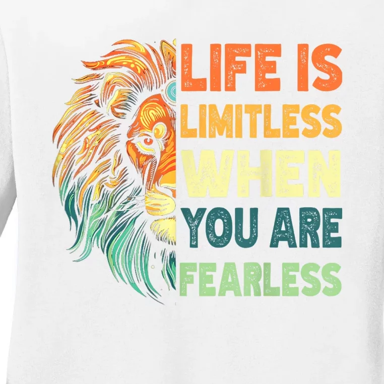 Leo Season Lion Motivational Inspirational Ladies Long Sleeve Shirt