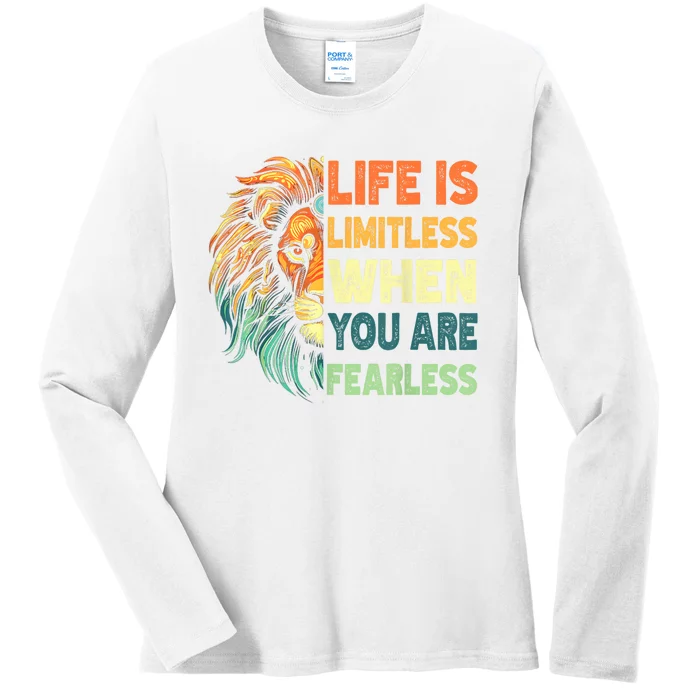 Leo Season Lion Motivational Inspirational Ladies Long Sleeve Shirt