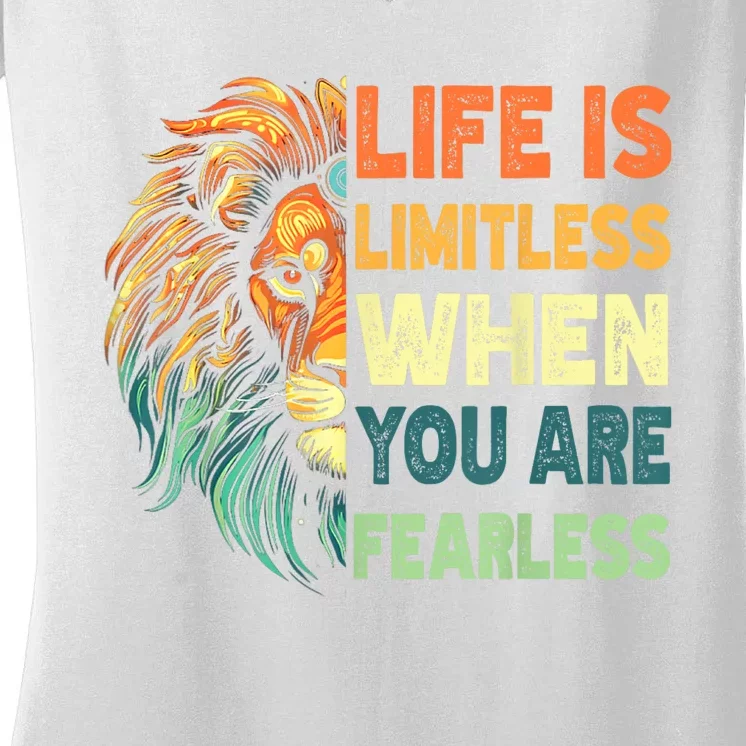 Leo Season Lion Motivational Inspirational Women's V-Neck T-Shirt