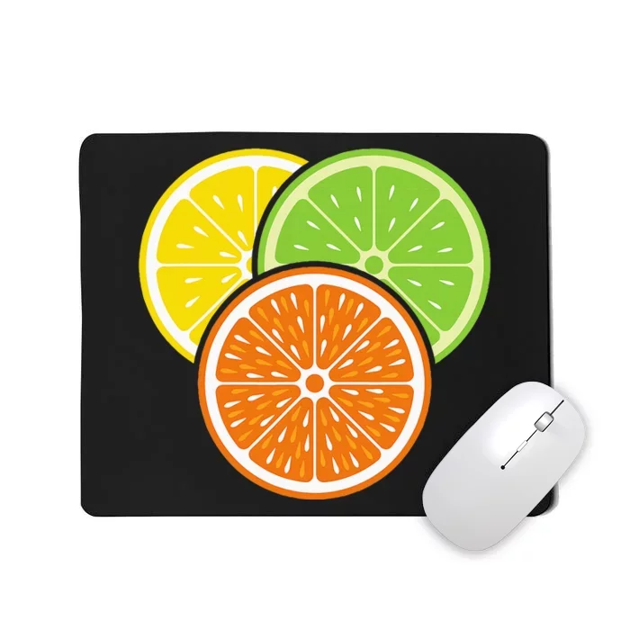 Lemon Slice Lime Orange Citrus Vegan Summer Fruit Mousepad