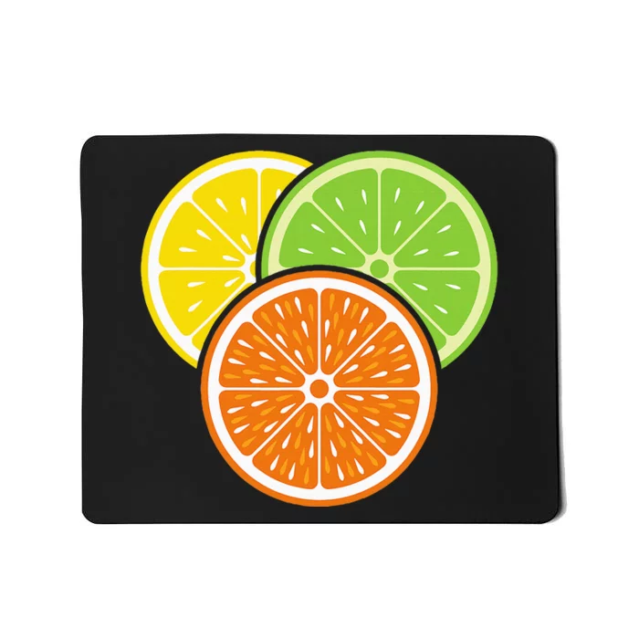 Lemon Slice Lime Orange Citrus Vegan Summer Fruit Mousepad