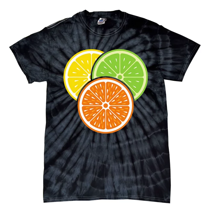 Lemon Slice Lime Orange Citrus Vegan Summer Fruit Tie-Dye T-Shirt