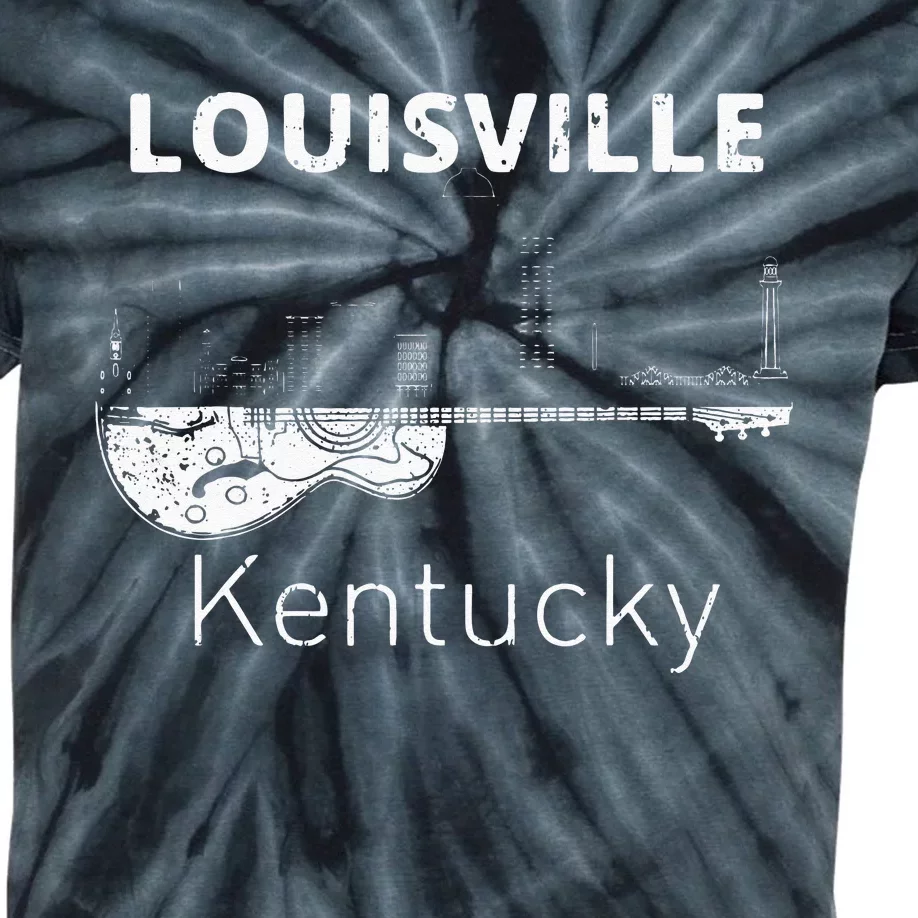 Louisville Souvenir Men Kentucky Lover Music Guitar Kids Tie-Dye T-Shirt