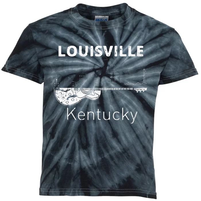 Louisville Souvenir Men Kentucky Lover Music Guitar Kids Tie-Dye T-Shirt