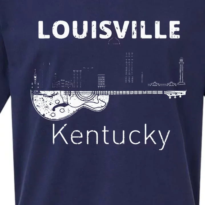 Louisville Souvenir Men Kentucky Lover Music Guitar Sueded Cloud Jersey T-Shirt