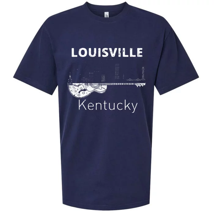 Louisville Souvenir Men Kentucky Lover Music Guitar Sueded Cloud Jersey T-Shirt