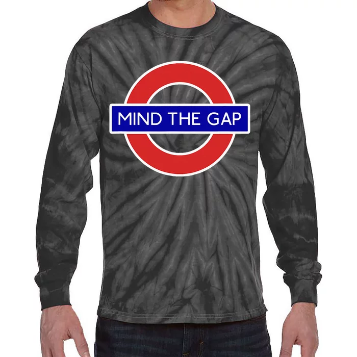 London Souvenir Mind The Gap Underground Tube Tie-Dye Long Sleeve Shirt