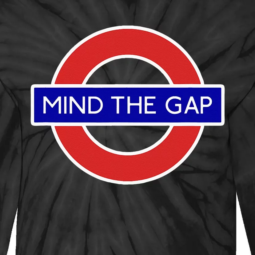 London Souvenir Mind The Gap Underground Tube Tie-Dye Long Sleeve Shirt