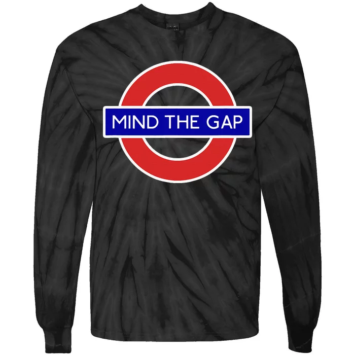 London Souvenir Mind The Gap Underground Tube Tie-Dye Long Sleeve Shirt