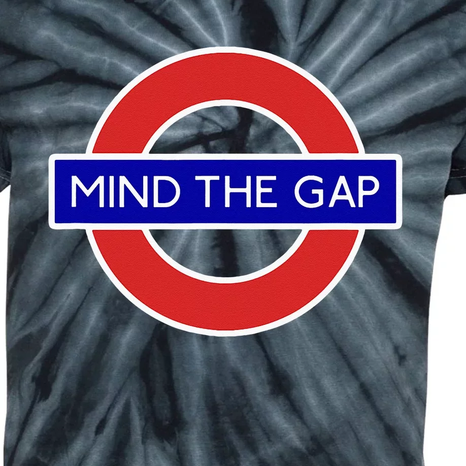 London Souvenir Mind The Gap Underground Tube Kids Tie-Dye T-Shirt