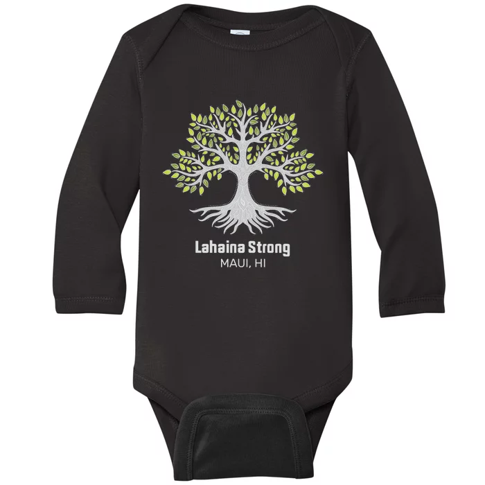 Lahaina Strong Maui Hawaii Old Banyan Tree Baby Long Sleeve Bodysuit