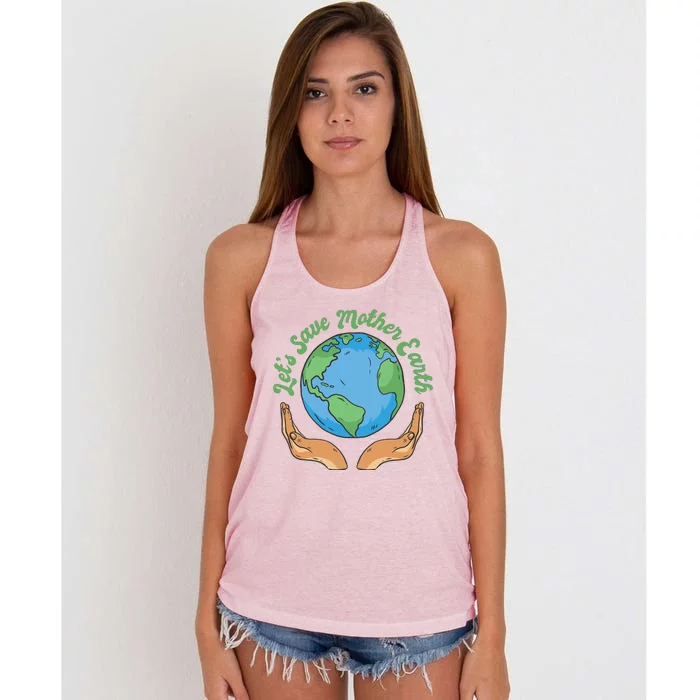 Let's Save Mother Earth Women's Knotted Racerback Tank