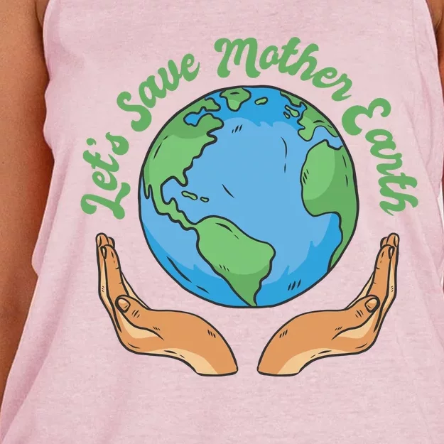 Let's Save Mother Earth Women's Knotted Racerback Tank