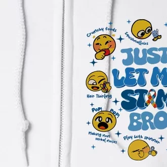 Lassen Sie Mich Bro Autismus Bewusstsein Lustiges Emoji Full Zip Hoodie