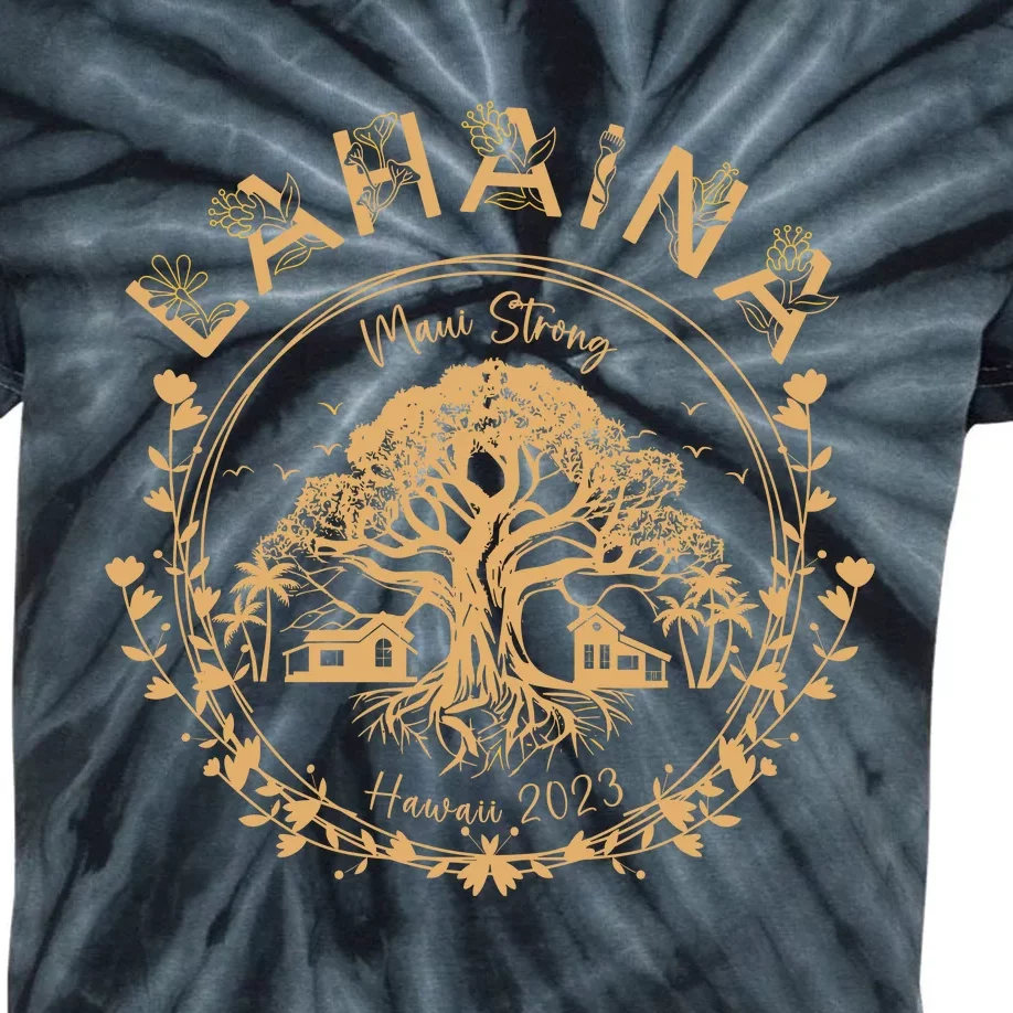 Lahaina Strong Maui Hawaii Old Banyan Tree Saving Squad Girl Kids Tie-Dye T-Shirt