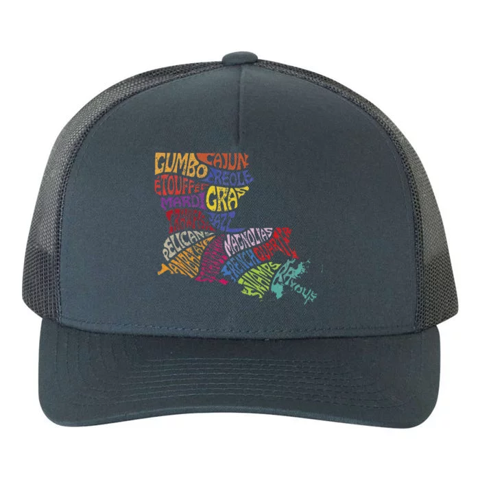 Louisiana State Map Mardi Gras Creole Cajun Culture Yupoong Adult 5-Panel Trucker Hat