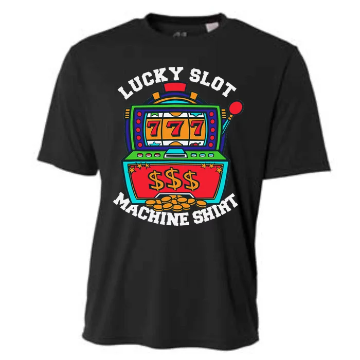 Lucky Slot Machine Casino Las Vegas Gambling Cooling Performance Crew T-Shirt