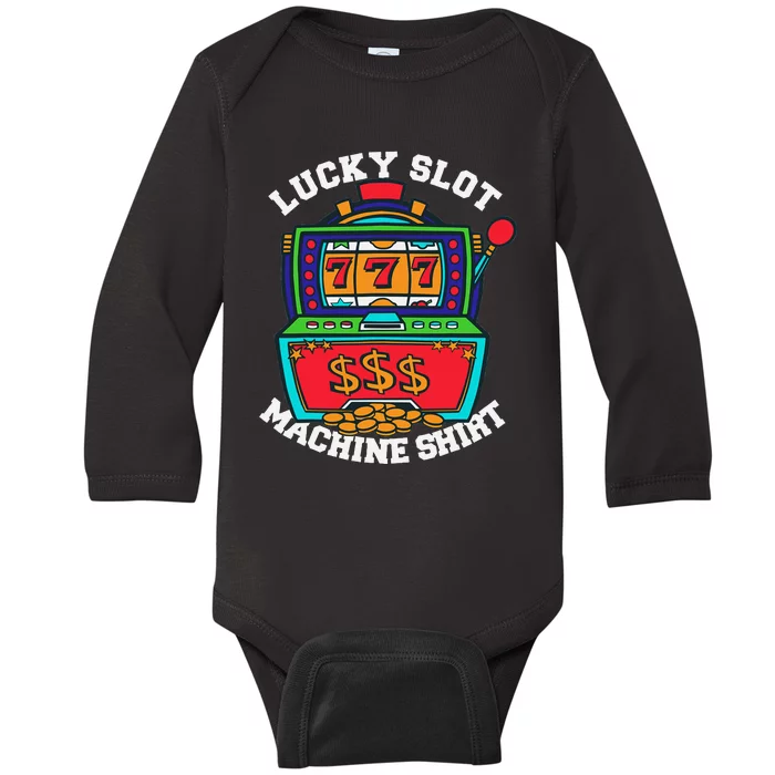 Lucky Slot Machine Casino Las Vegas Gambling Baby Long Sleeve Bodysuit