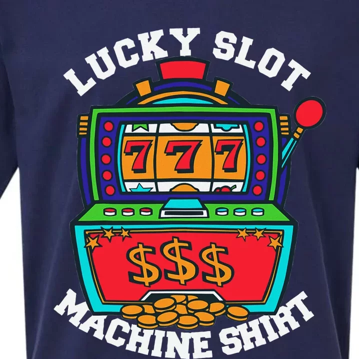 Lucky Slot Machine Casino Las Vegas Gambling Sueded Cloud Jersey T-Shirt