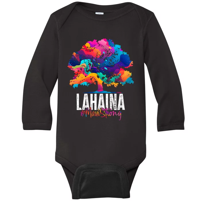 Lahaina Strong Maui Hawaii Old Banyan Tree Baby Long Sleeve Bodysuit