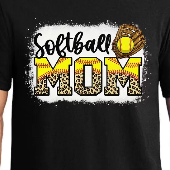 Leopard Softball Mom Tee Softball Game Day Vibes Mothers Day Pajama Set