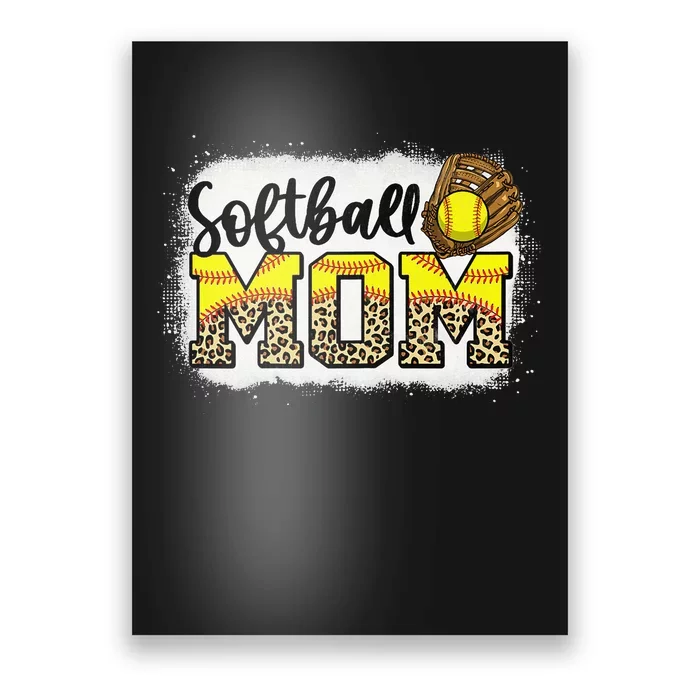 Leopard Softball Mom Tee Softball Game Day Vibes Mothers Day Poster